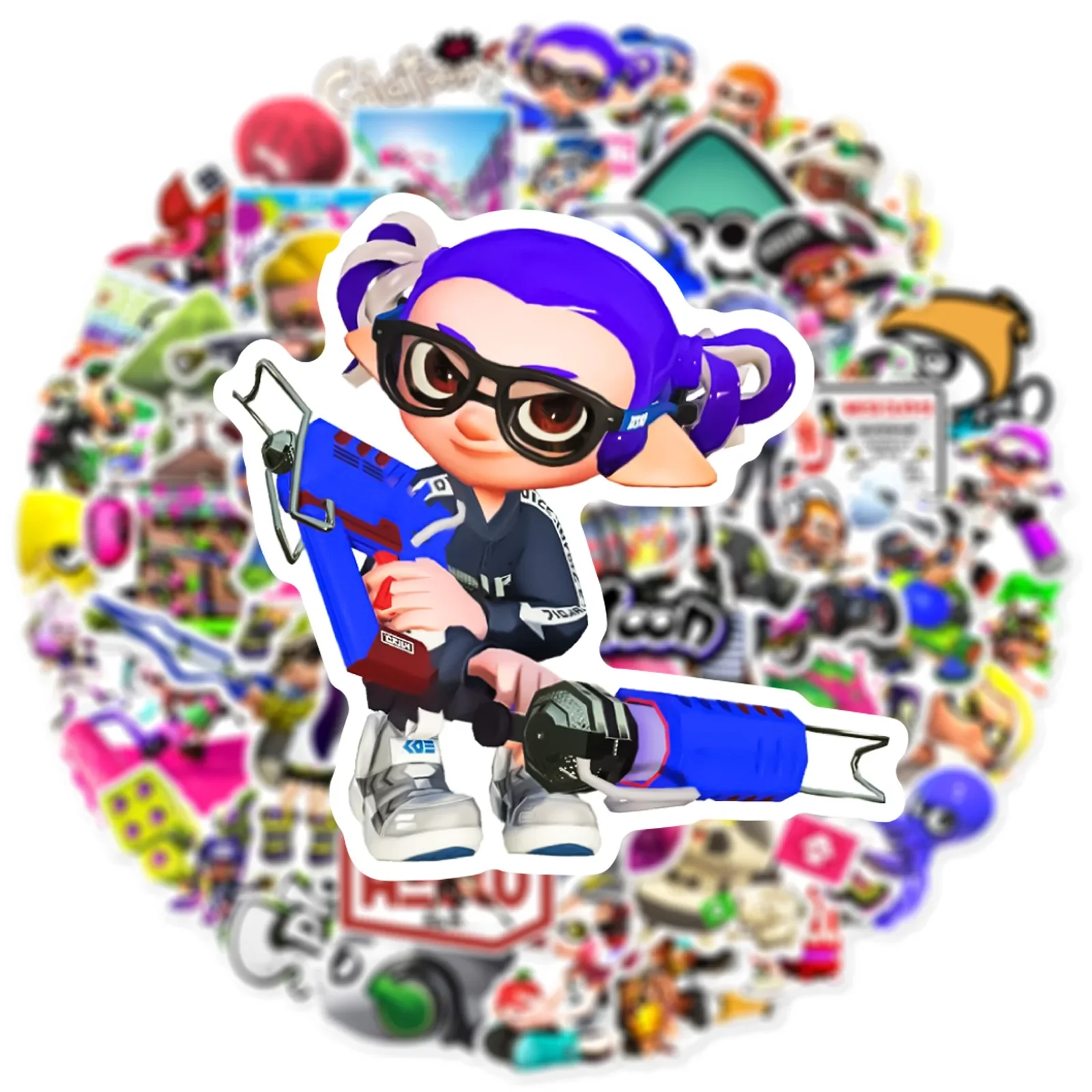 50pcs Game Splatoon Tablet Phone Case Laptop Skateboard Helmet Waterproof Sticker