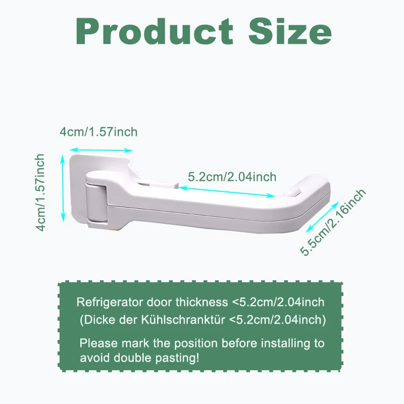 아기 안전 냉장고 잠금 장치, 어린이 잠금 장치, 가정 안전 제품, 단일 문짝 냉장고용, 쉬운 설치, 1 개