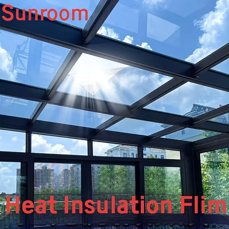 Upgraded Thickened Sun Block Window Film Static Cling No Glue Heat Control Scratch Resistant Privacy Removable for Home Glass