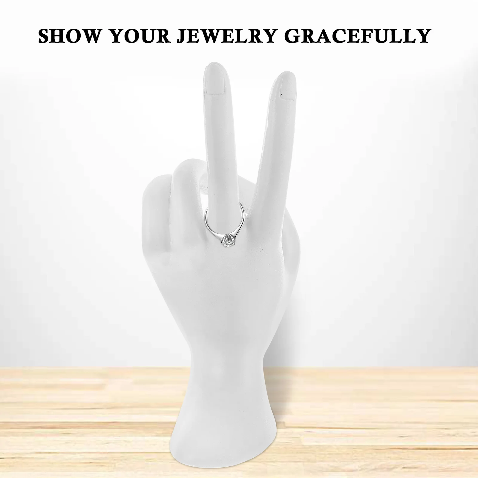 

Resin Jewelry Ring Stand Hand Form Elegant Bracelet Display Holder Desktop Showcase Ring Holder Hand Jewelry Display