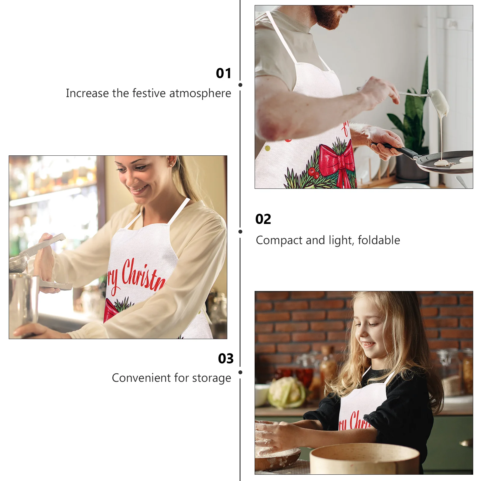 Christmas Apron Housework Cooking Creative Kitchen Anti-greasy Household Decor