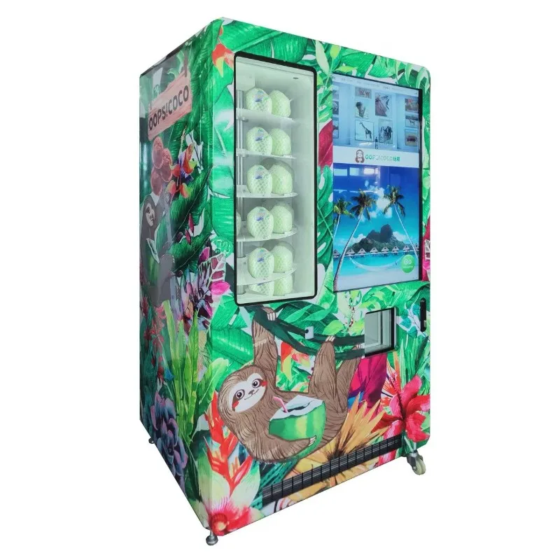 FL Wholesale Best Seller Coconut Water Vending Machine with Elevating System Provide Customized Services
