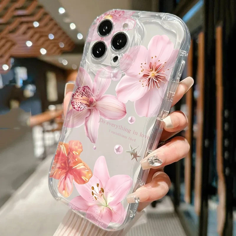 الكركديه الأزهار طباعة لينة حافظة هاتف من البولي يوريثان ل Xiaomi 14T Pro 13 12 11 Lite 5G 15 14 13 12 11 للصدمات زهرة واضح الغطاء الخلفي