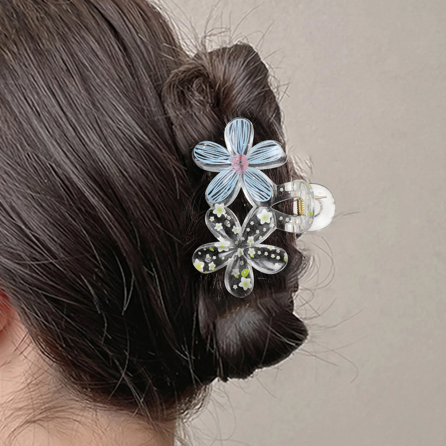 1 Stück Damen-Haarklammer, süß, frisch, Graffiti-Stil, Blumen-Haarklammer, Hai-Clip, einfache Mode, süßer Haarschmuck für Mädchen