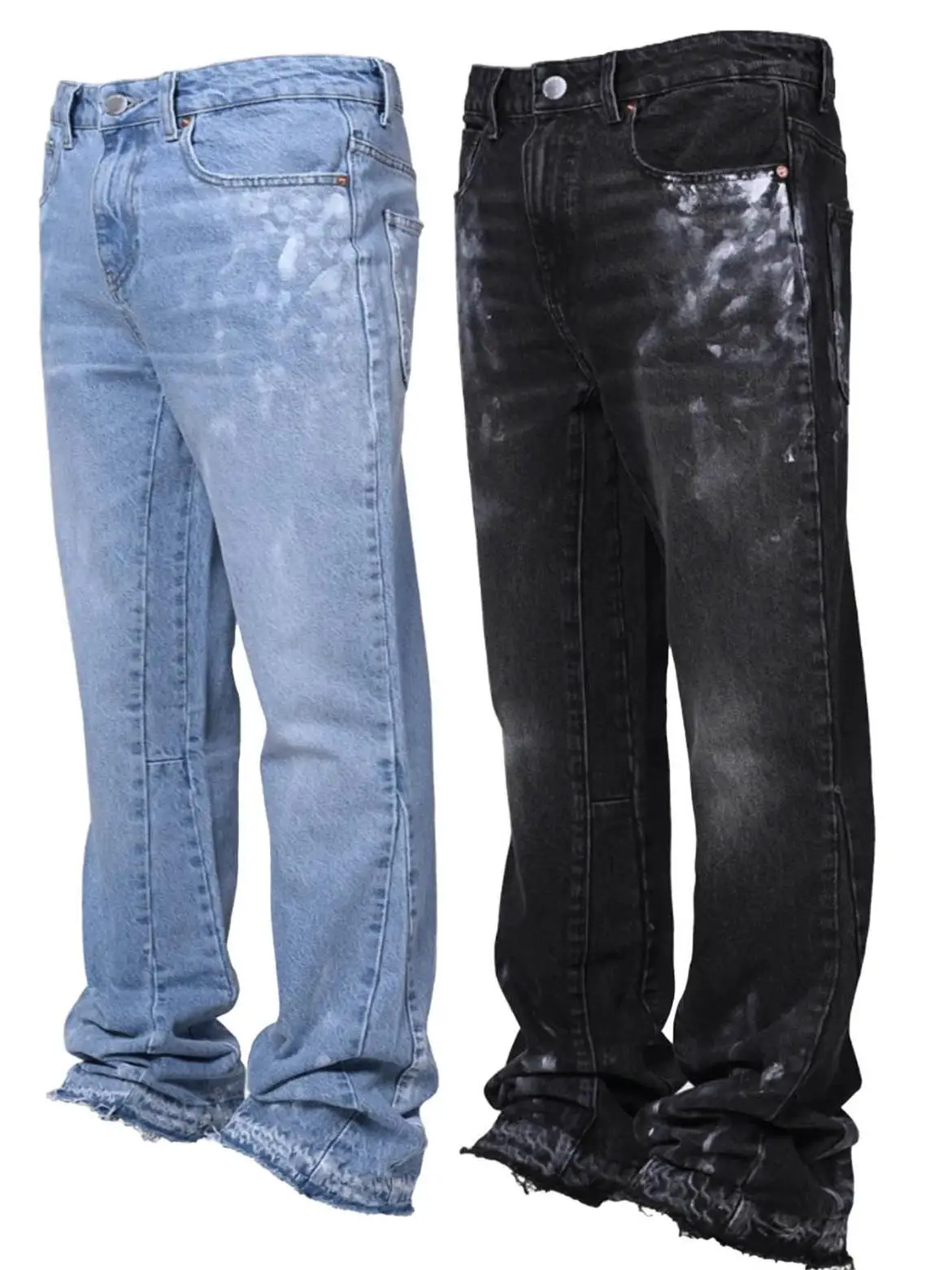 

Men's Straight Leg Jeans Fashionable Streetwear Elastic mid Waist Zipper Closure Casual Cotton Blend Durable Stretch Denim