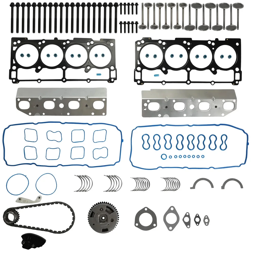 5.7L V8 Gas Engine Parts Full Gasket Bolt Timing Chain Intake Exhaust Valve Bearings Set for Chrysler Dodge Jeep Ram