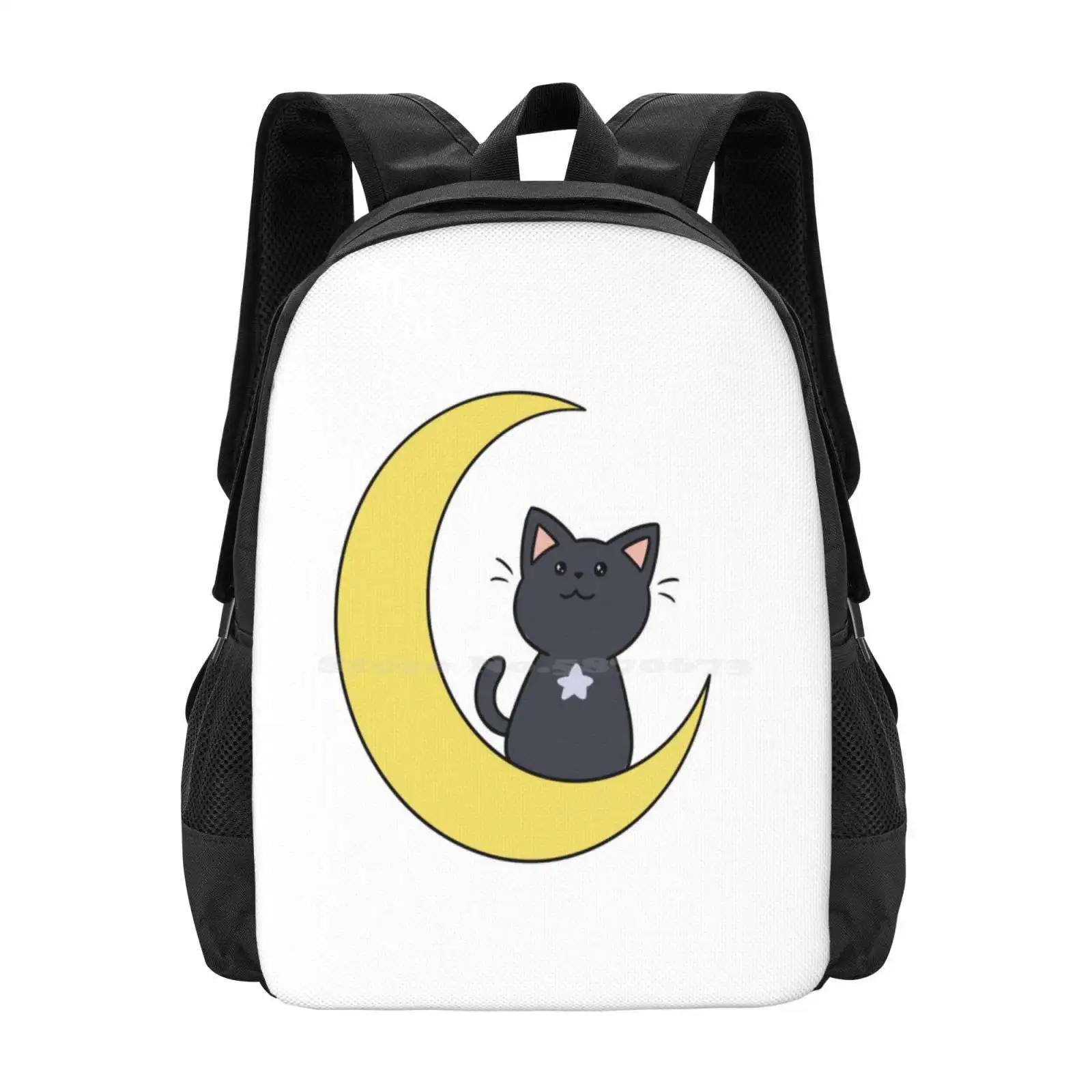 Moon Kitty Hot Sale Schoolbag Backpack Fashion Bags Moon Cat Kitty Star Doodle Kitten