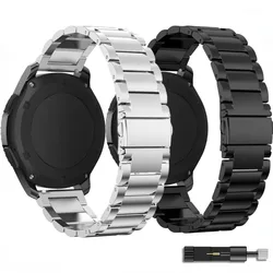 Pulseira de aço inoxidável para Amazfit GTR, pulseira de metal para Samsung Galaxy Watch 3, Gear S3, Huawei GT-2, 3-Pro, 46mm, 22mm