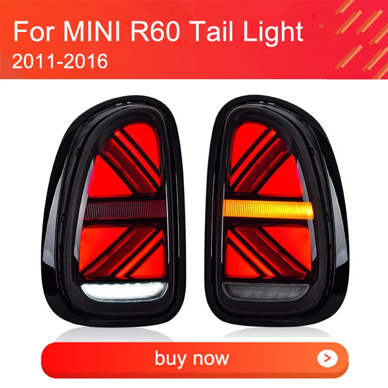 1 Pair LED Tail Light Assembly for BMW MINI R60 Countryman 2011-2016 Plug and Play with LED Running Brake Reverse Rear Fog Light