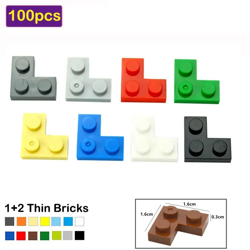 DIY Building Blocks Thin Figures Bricks 1+2 L Dots Corner Educational Creative Size Compatible 2420 ABS Plastic Toy For Children