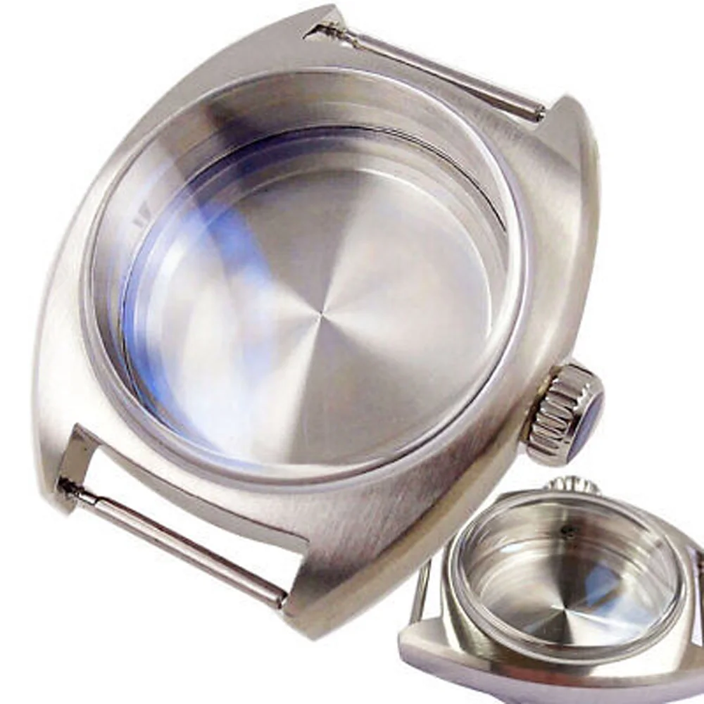 Boîtier de Montre Vintage en Acier Inoxydable Brossé, 36mm, avec Nministériels d en Saphir, Compatible avec NH35 NH36 2824