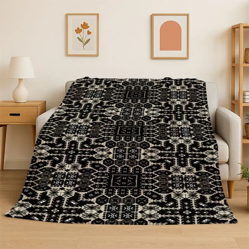 Luxury Persian Turkey Retro Flannel Blanket Soft Throw Blanket for Bedroom Living Room Bed Travel Camping Picnic Nap Cover Gift