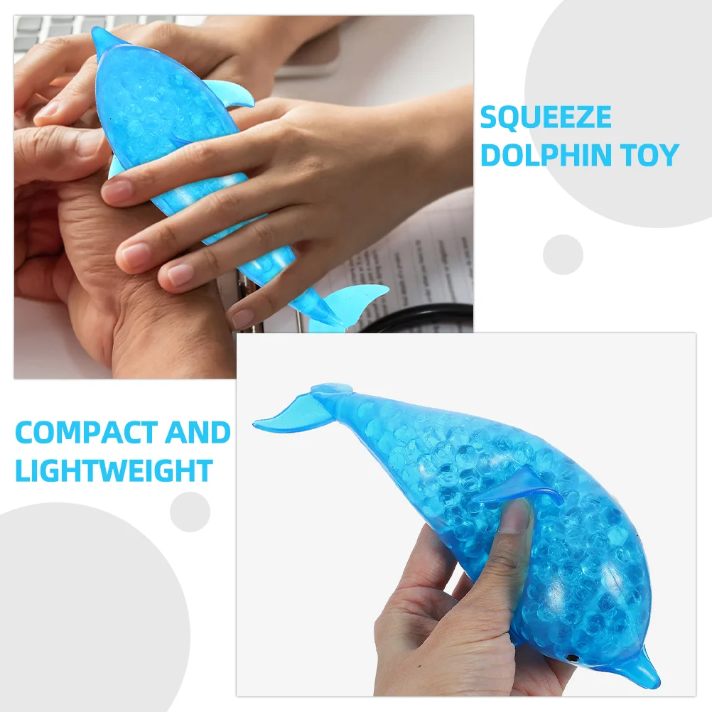 3 ชิ้นเด็ก Dolphin ของเล่นบีบสําหรับเด็กเล็กรางวัลความเครียด Reliever Blue Party Favors