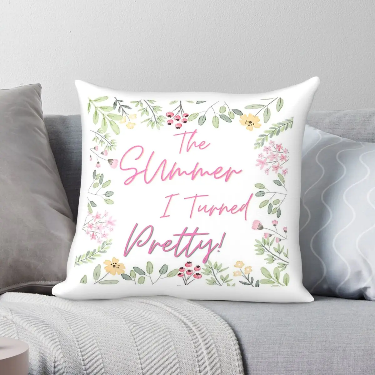 Summer I Turned Pretty Belly Conrad Square Pillowcase Polyester Linen Velvet Pattern Zip Decor Throw Pillow Case Car Cushion 18