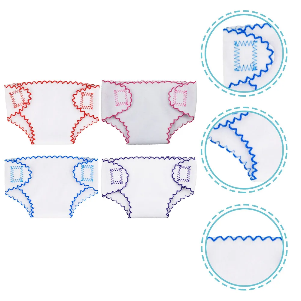 

4Pcs Underwear Diapers Reusable Cloth Washable Baby Underpants Pretend Play Accessories for Little Girls