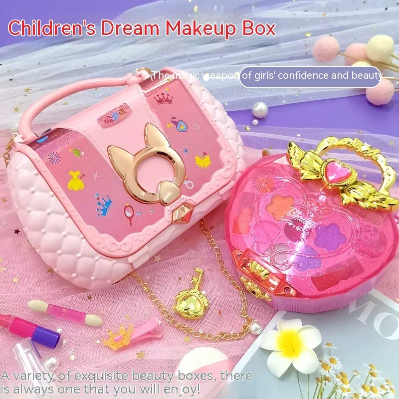 Hot  Makeup Toy Kits With Cosmetic Case Portable Playset Washable Makeup Toys Gift For Present Christmas Holiday Festival Gift