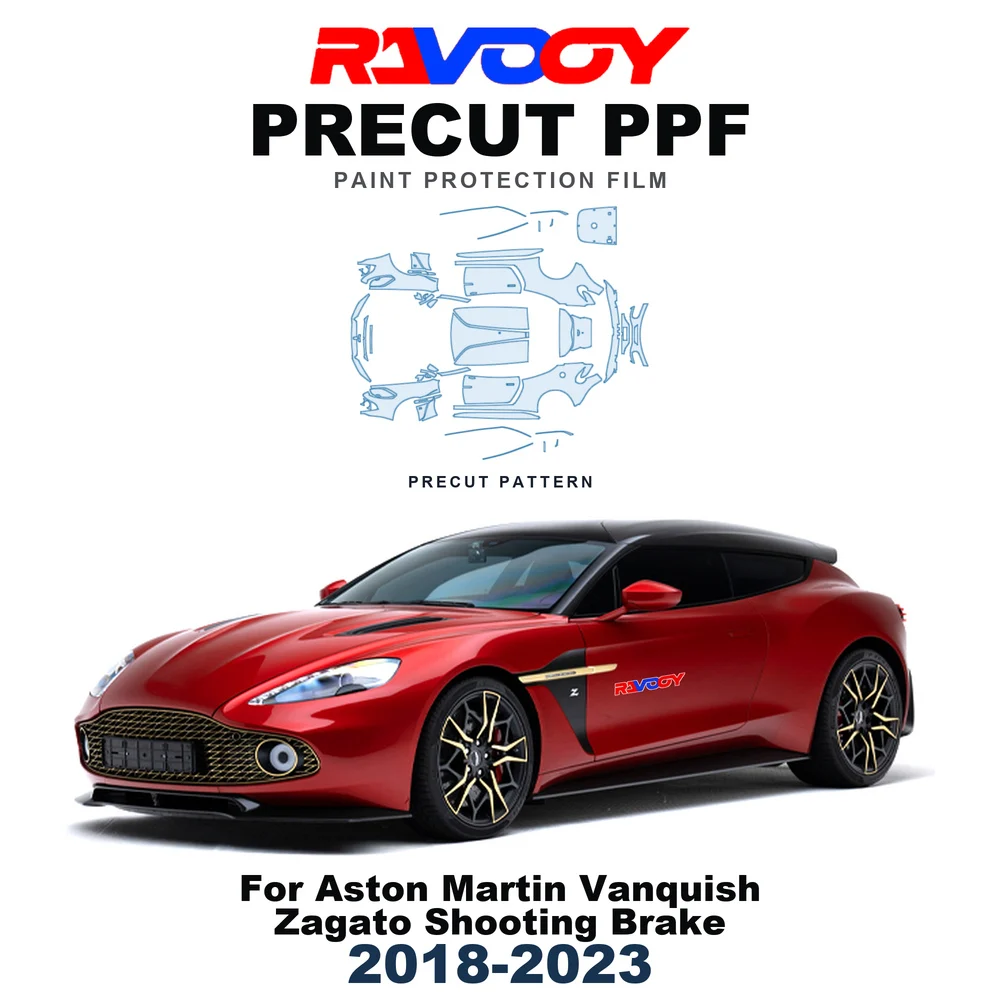 Precut PPF For Aston Martin Vanquish Zagato Shooting Brake 2018-2023 8.5mil TPU Paint Protection Film Bumper Headlight Clear Kit