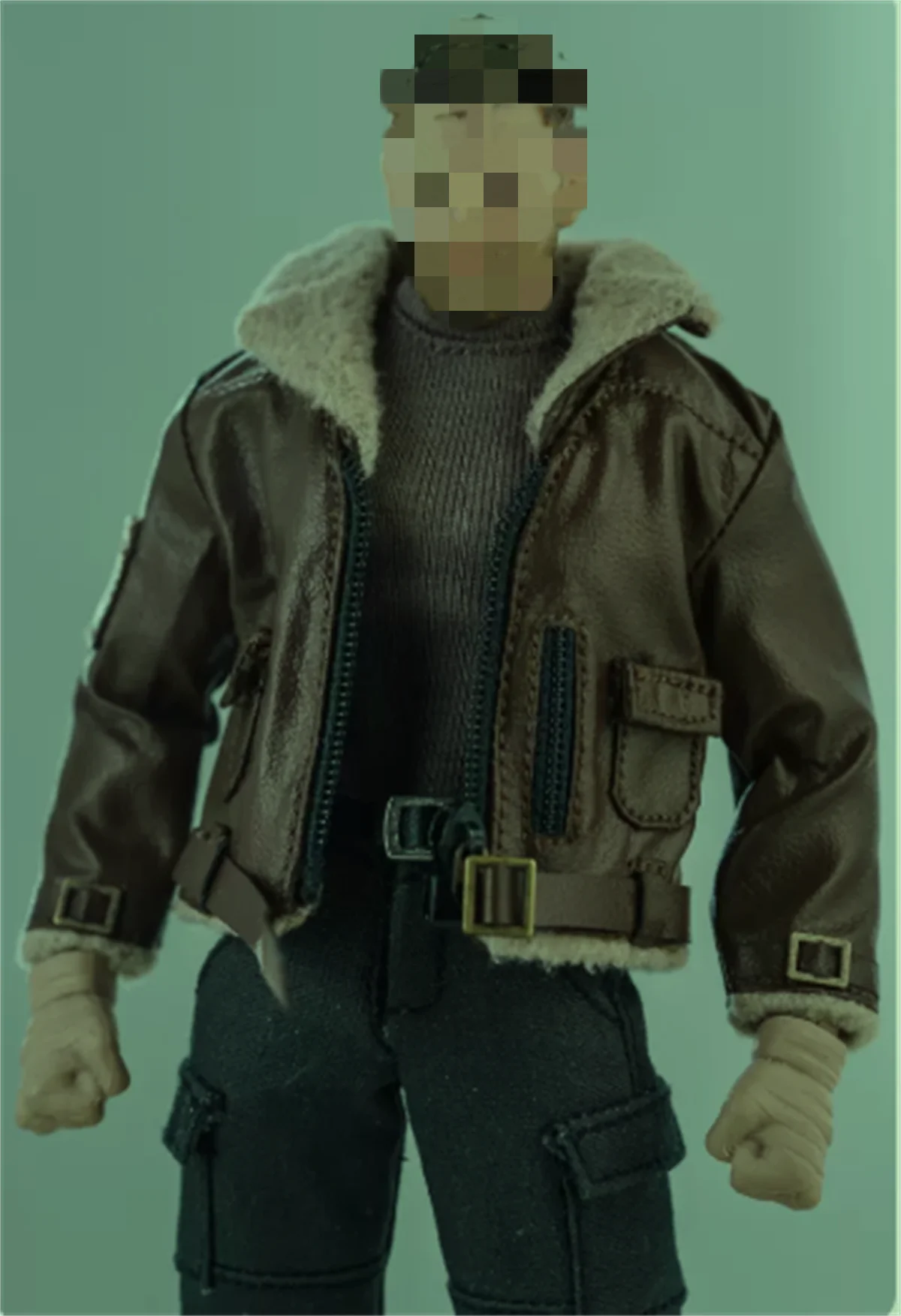 Maßstab 1:12 Lederjacke Kurzmantel Männliche Kleidung Modell Fit 6'' Männlicher Soldat Actionfigur Puppe Anime Anzug Spielzeug