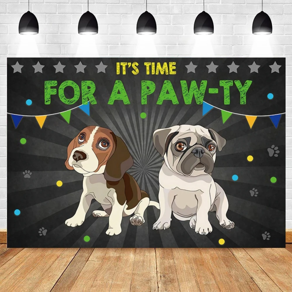 Let 'S PAW-TY Pet Party ฉากหลังสุนัขน่ารักแมววันเกิดถ่ายภาพพื้นหลังถ่ายภาพ Portrait Photocall สำหรับ Photo Studio