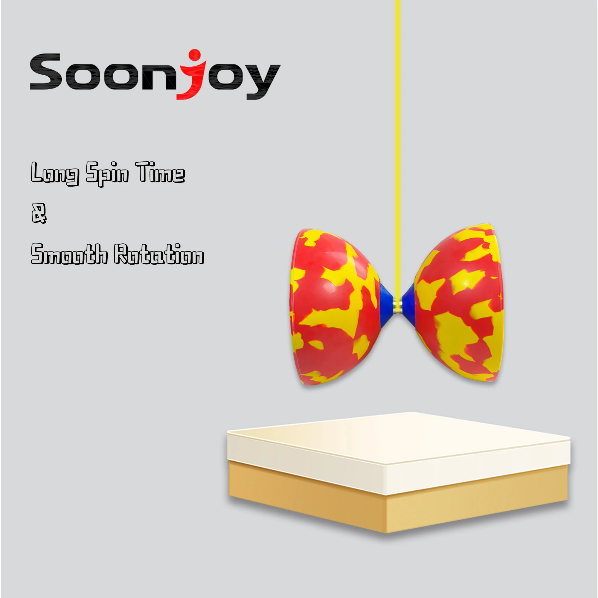 중형 저글링 액슬 디아볼로 고무 마술 요요 게임 (유리섬유 핸드스틱 포함)(1개)