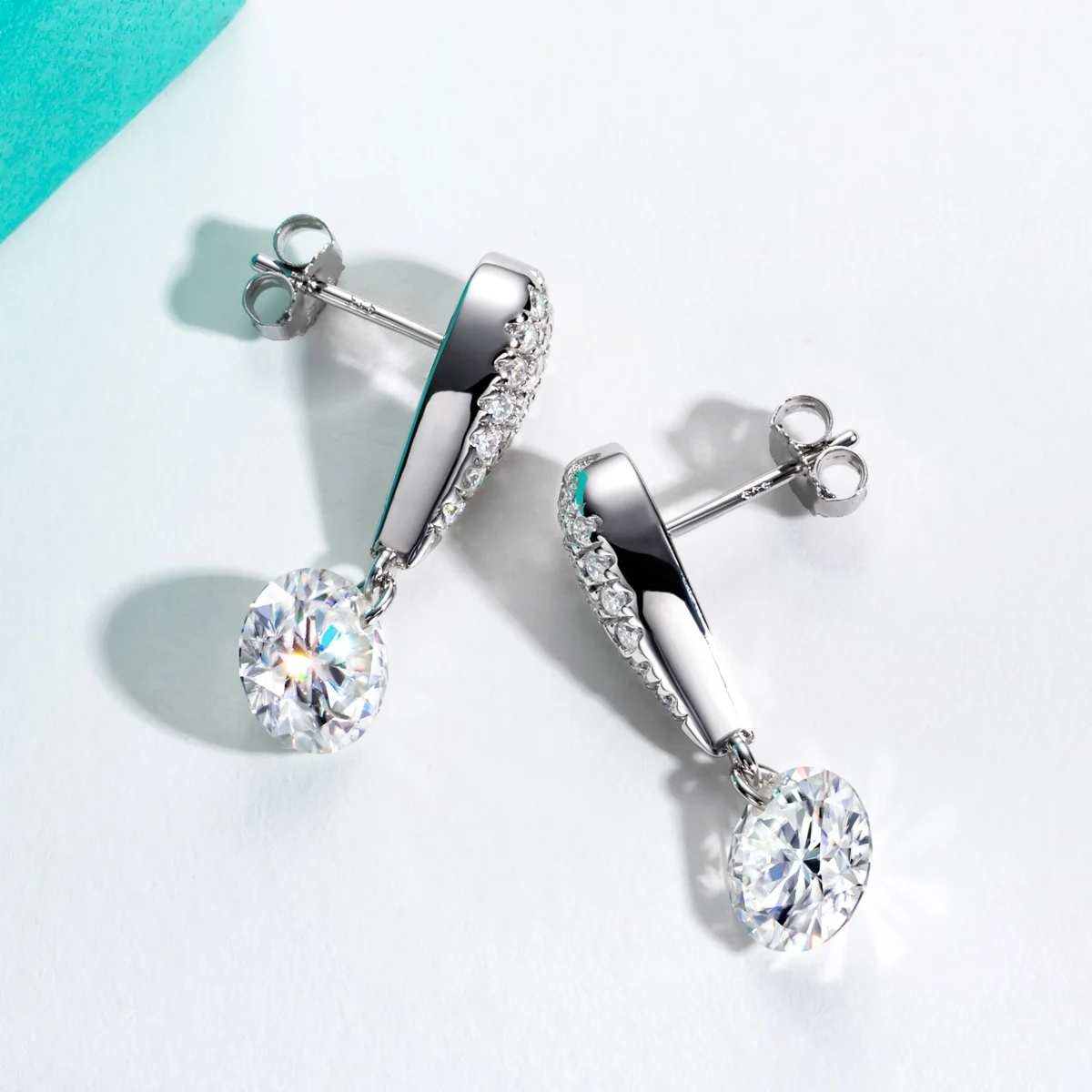 AnuJewel 6cttw D Color Moissanite Drop Earrings 18K Gold Plated 925 Sterling Silver Luxurious Stud Earring Women Gifts Wholesale
