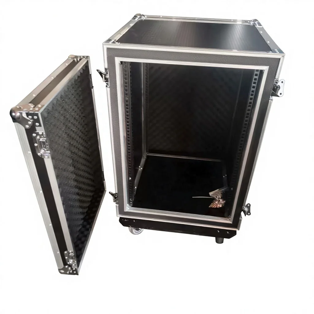 Estuche de Transporte Profesional de 10U, 12U, 16U con Amortiguación de Impactos, Caja Resistente para Montaje en Rack, para Amplificador de Escenario, Equipo de Audio, Caja de Transporte Profesional