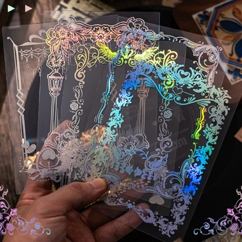 透明でクリエイティブなペットレーザーブックマーク,クールな文房具,日曜大工の学生読書アクセサリー,1セットあたり12個