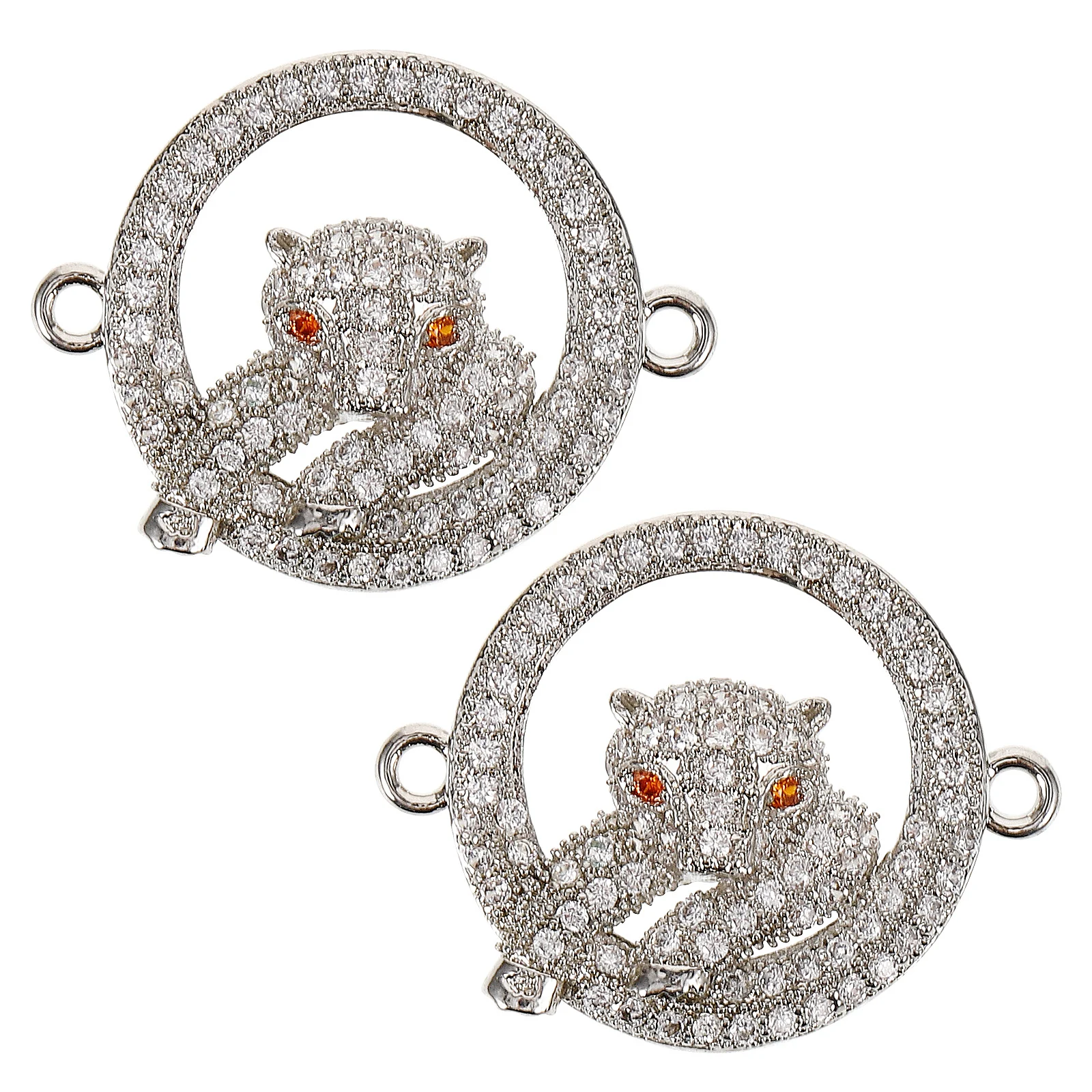 

2pcs Snake Head Connector Clasps Micro Setting Buckle Silver Color DIY Jewelry Supplies Necklace Bracelet Accessories
