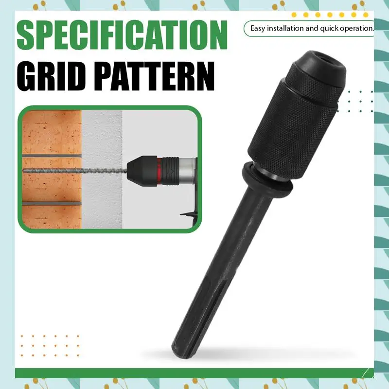 

A71P Electric Hammer Conversion Rod Chuck Five-Hole To Four-Hole Converter Black Conversion Rod Checkered