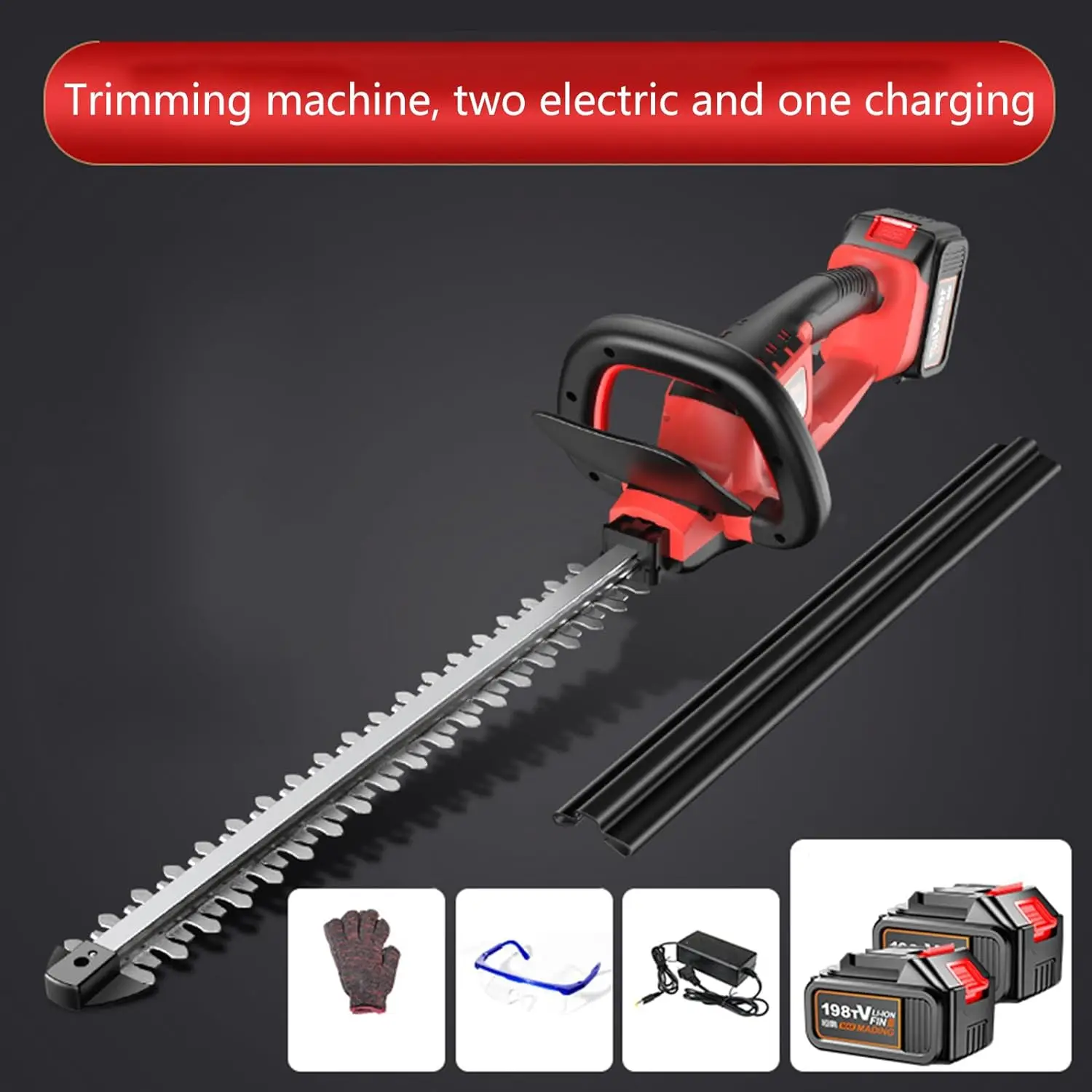 18vLithium Battery Powered Hedge Trimmer Electric Pole Garden 510mm Dual Action Blade HandHeld Cordless Electric Brush Cutter view 2