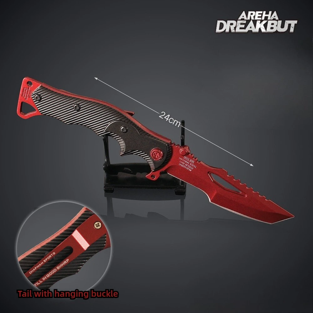 Arena Breakout jeu périphérique cerf-volant rouge couteau armes modèle couteau de terrain pliable en métal non aiguisé artisanat ornement garçon cadeau jouet