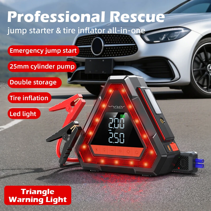 VYVYLABS 1000A Car Jump Starter Power Bank 10000mAh 150PSI Air Compressor Tire Pump Portable Charger Car Booster Starting Device