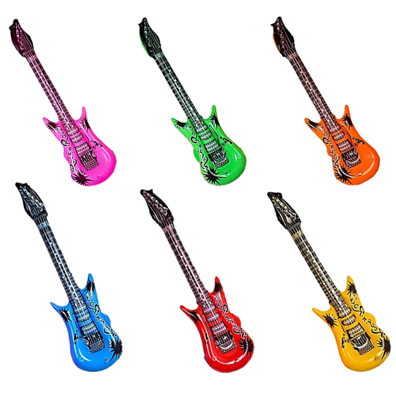 1pc Random Color Inflatable Guitar Rock Star Guitar Toy Ballons Carnival Birthday Party Decorations