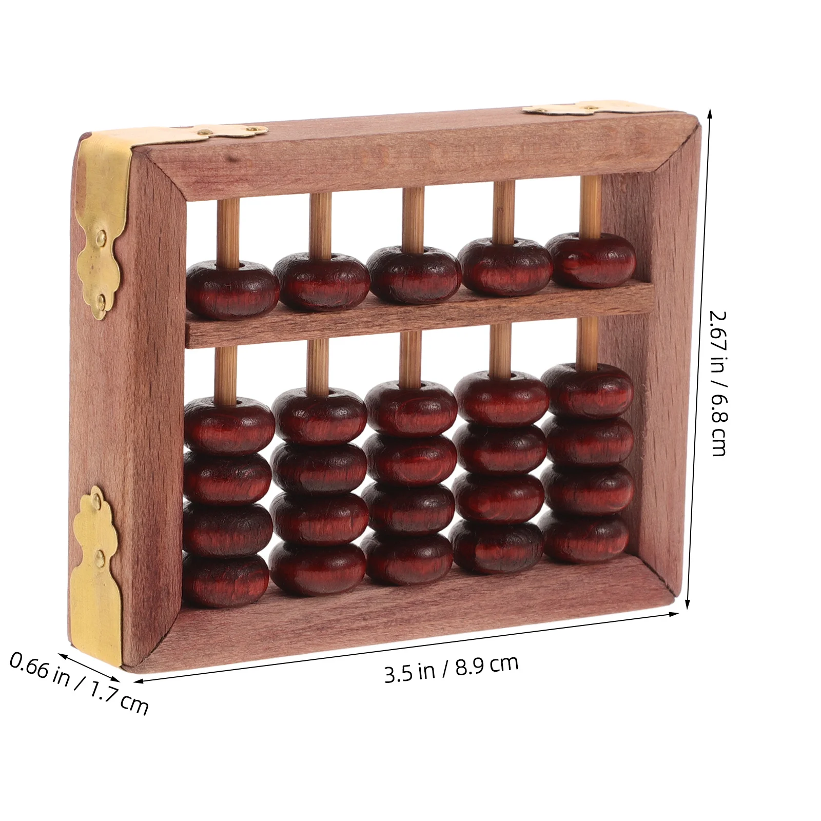 Ábaco de madera de estilo Vintage, herramienta de aprendizaje de matemáticas con cuentas de 5 columnas para niños, marco de conteo preescolar, desarrollo del cerebro, 1 Uds.