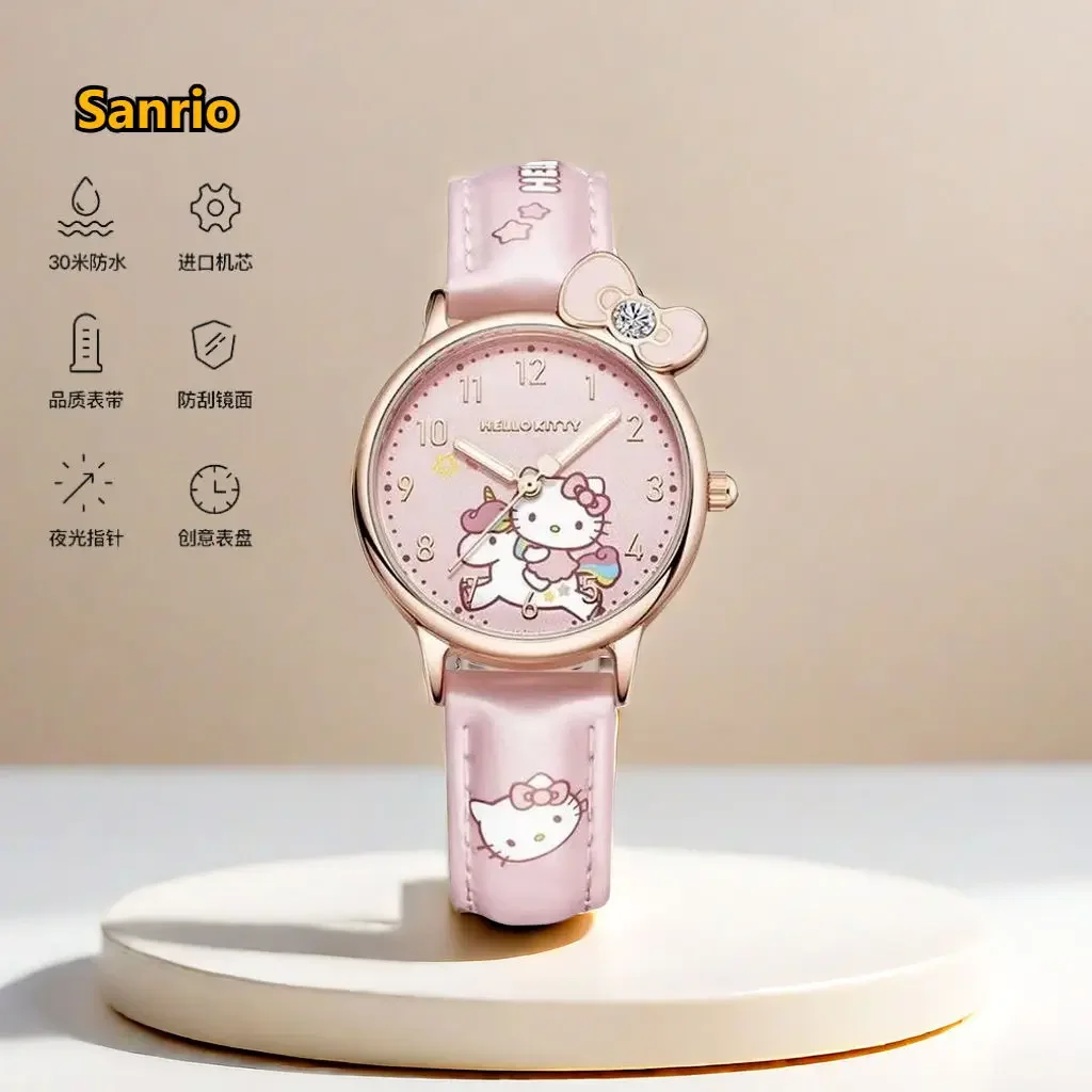 Genuine Sanrio New Hello Kitty Cinnamoroll Quartz Watch Cute Children's Watch Waterproof Simple Cartoon Birthday Gifts