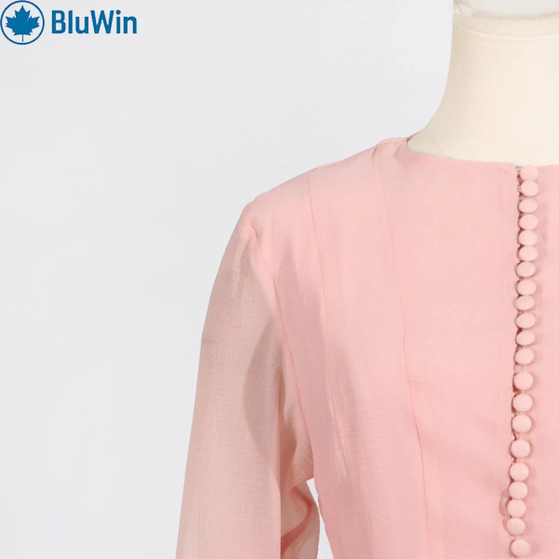 فستان BluWin 5 ألوان 2025 متوسط الطول مكشكش برقبة عالية - فستان صيفي أنيق بأكمام طويلة وخصر للنساء
