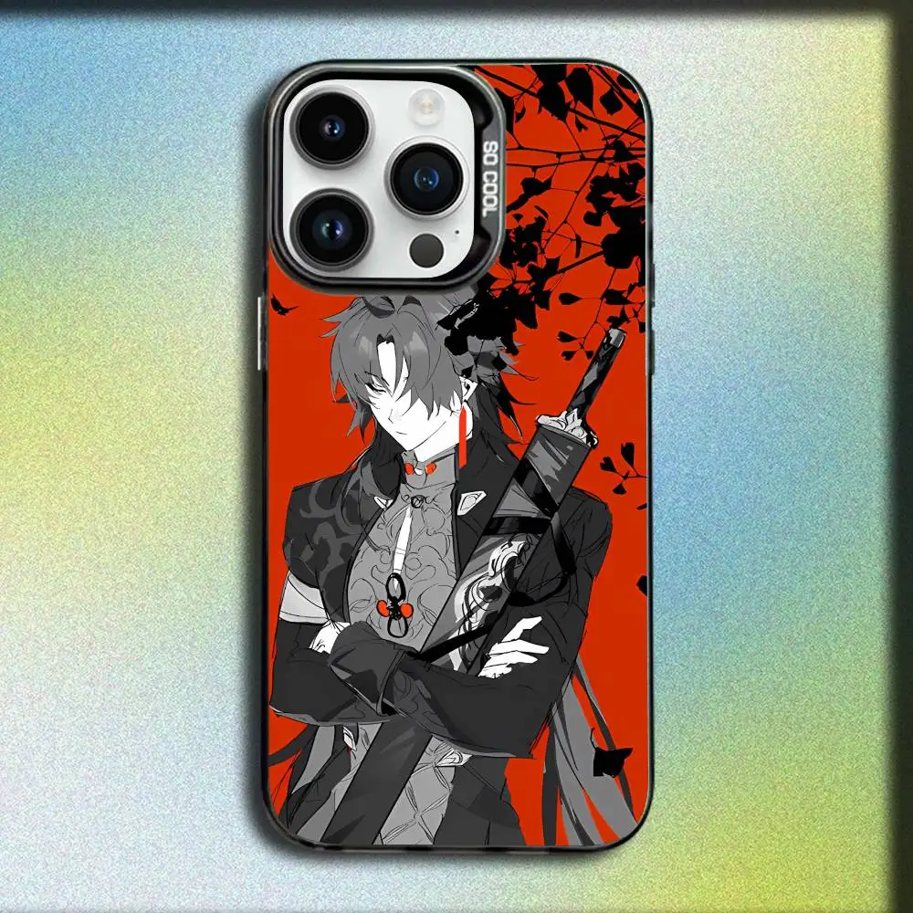 حافظة هاتف H-Honkai Star Rail B-Blade لهاتف iPhone 17,16,15,14,13,12,11,Pro,Max,Plus,E,SE4,Air,Mini Black IMD Box #4