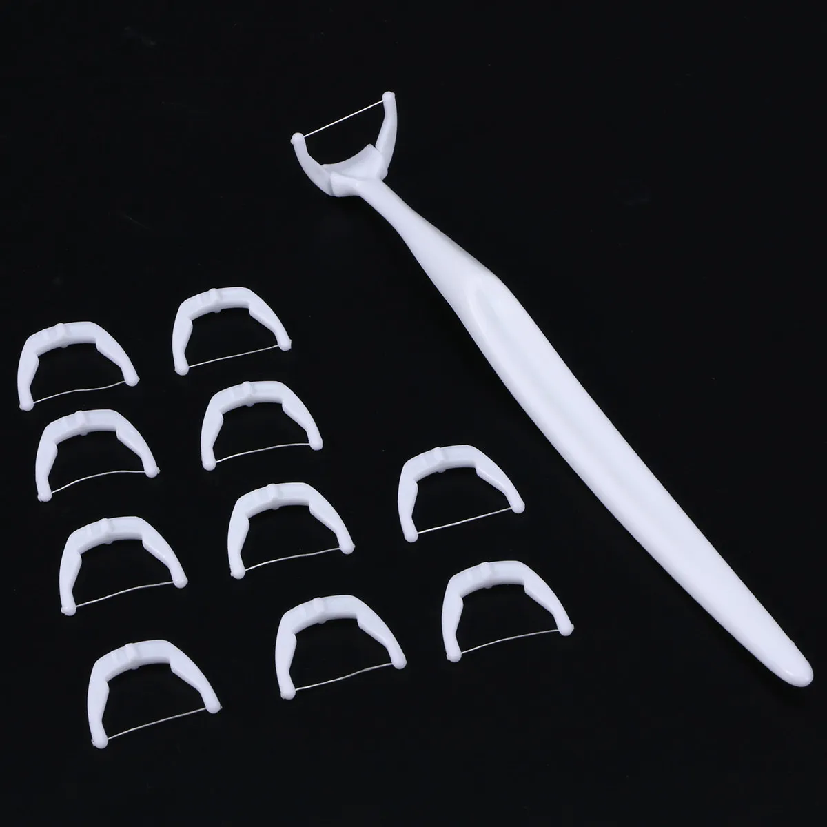 20Pcs Teeth Floss Pick Set Replaceable Heads Portable Dental Floss Picks for Plaque Removal Food Debris Cleaning Gingivitis