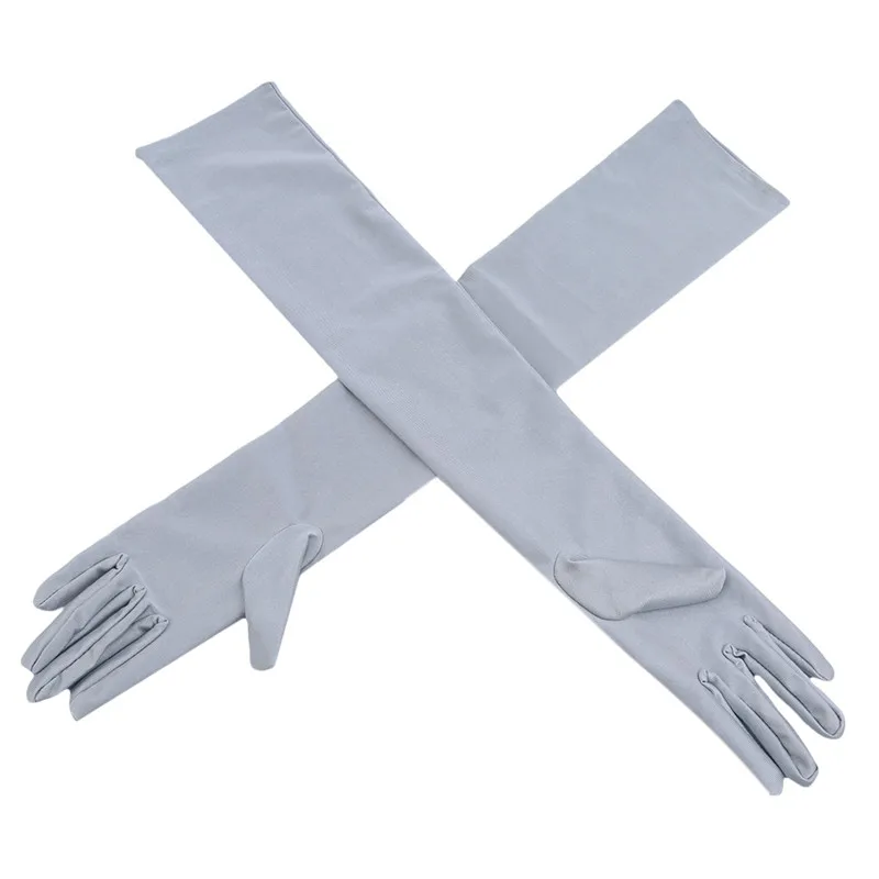 Gants Longs en Satin à la Mode, Costume de Soirée d\'opéra, de Bal, Noir, Blanc, Rose, Gris, Beige, Rouge