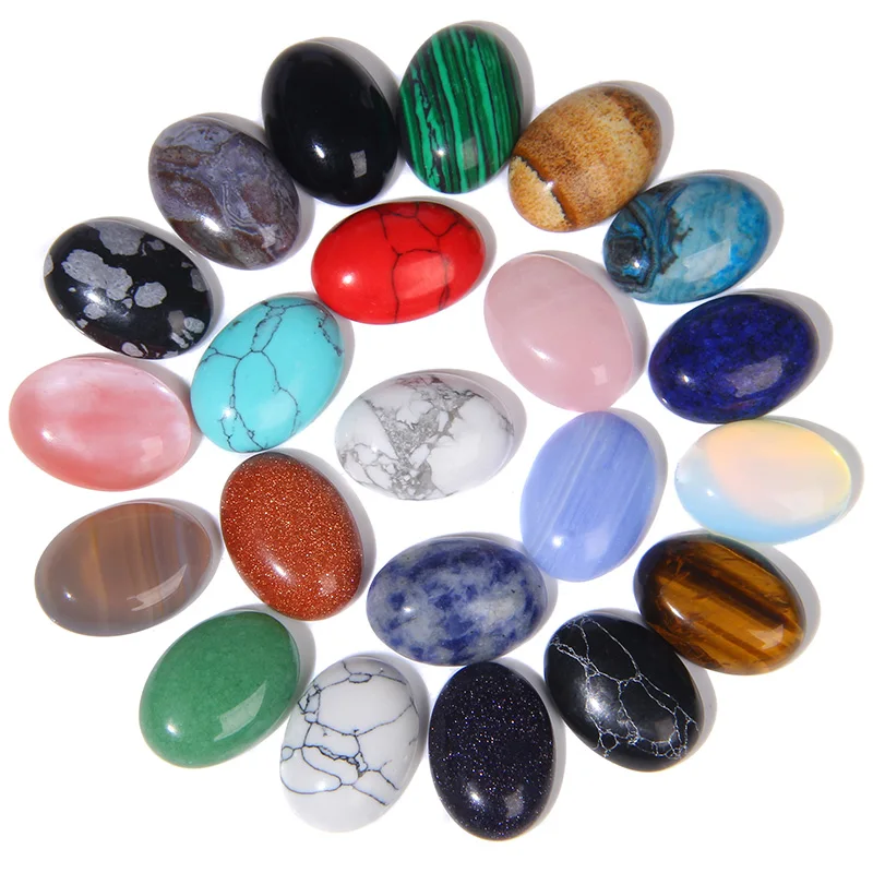 Wholesale 5Pcs/Set Oval Cabochon Beads Natural Stone Gems Cabochon Stone for Jewelry Making DIY Rings Pendant Accessories