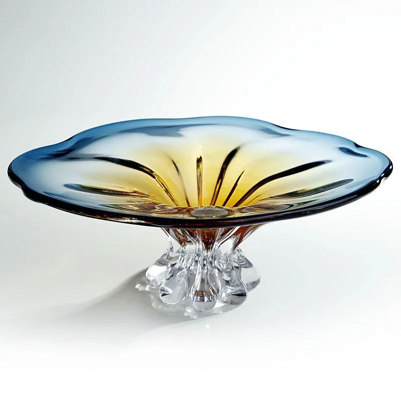 Modern Luxury Glass Fruit Plate, Family Living Room Coffee Table, Entrance Hall Tabletop Decorative Item