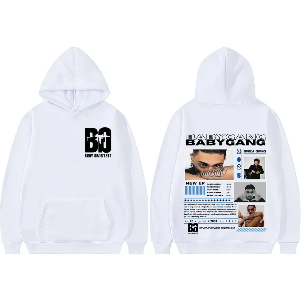 مغني الراب الطفل عصابة ألبوم جولة 2025 غطاء الجرافيك البلوز الرجال النساء الهيب هوب هوديي غير رسمي جودة عالية الراحة المتضخم هوديس