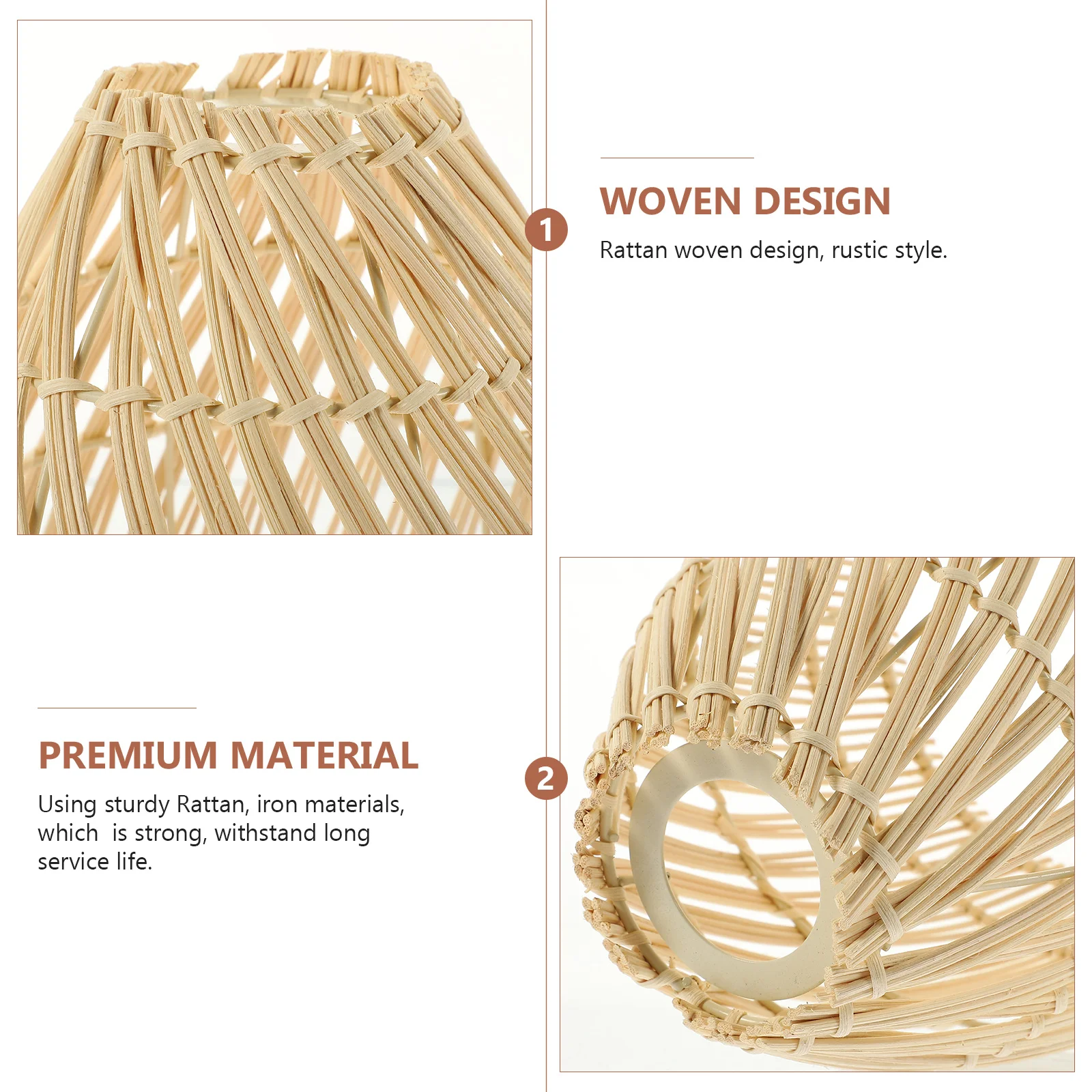 

Sturdy Rattan Woven Lamp Shade Replacement Pendant Lampshade Chandelier Light Cover For Living Room Bedroom Decorative Lighting
