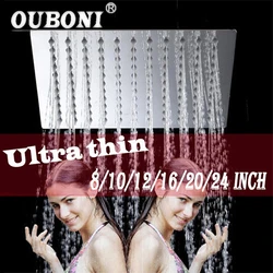 8 10 12 16 20 24 inch Stainless Steel Shower head Bathroom Shower Faucet Head Chrome Polish Rain Ultrathin Shower Head