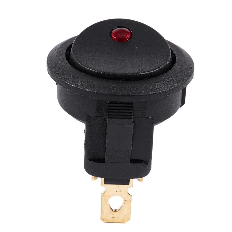 2X 12V LED Inverter Rocking Rocker Switch ROUND SPST ON-OFF Untuk PERAHU Mobil Merah