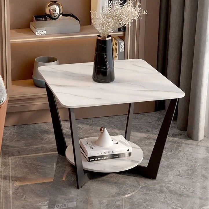 New Nordic sofa edge table light luxury Italian minimalist square