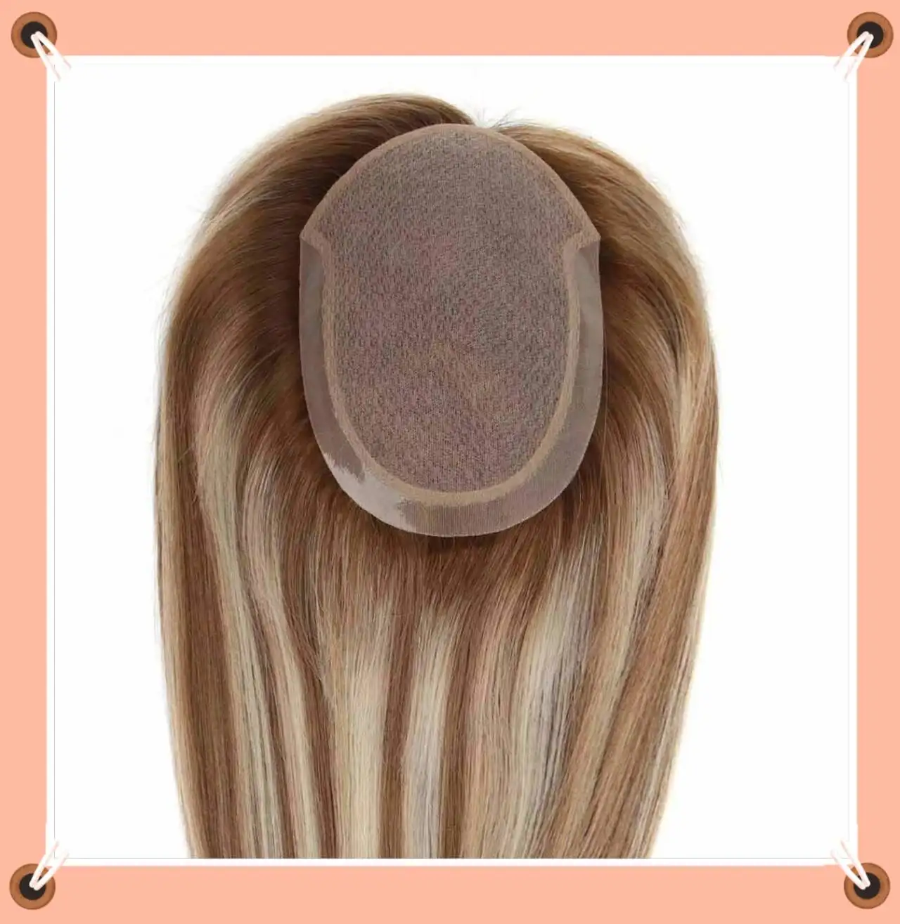 

Накладка для волос TUW24 на шелковой основе из 100% натуральных человеческих волос, для женщин, для редеющих волос, естественный вид