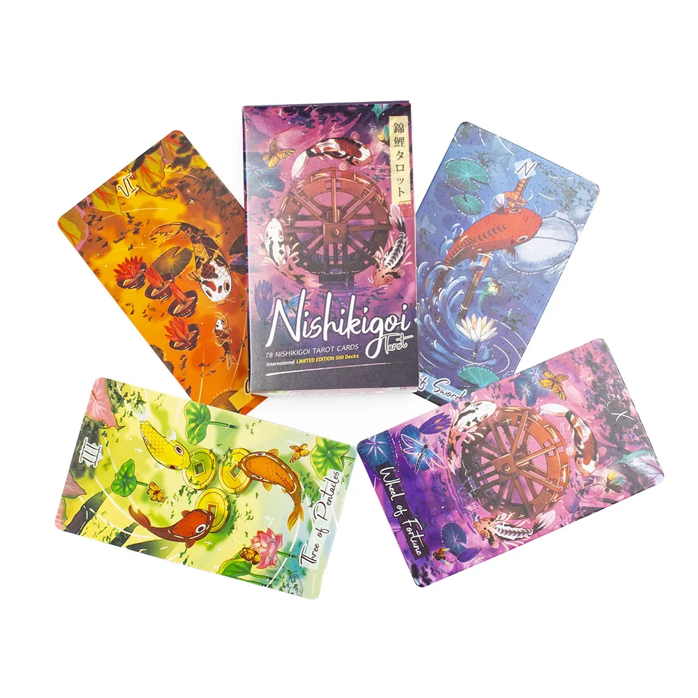 Nishikigoi Tarot 78 sztuk 10.3*6cm wersja angielska wróżenie zestaw gier planszowych Party karty astrologiczne wyrocznia