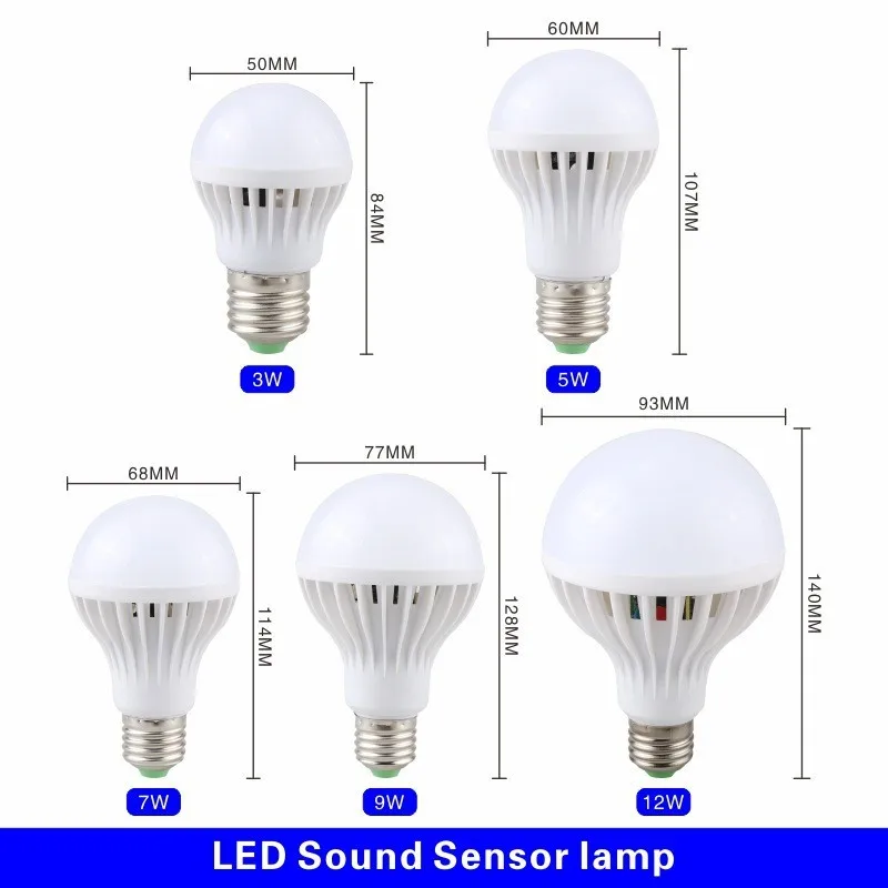 Lâmpada led 3w 5 7 9w sensor de atividade luz ac 220v 230v inteligente led pir infravermelho corpo humano som luz sensor