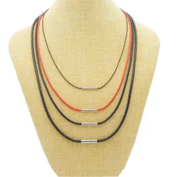 Wax Cotton Cord with Stainless Steel Buckle Necklace Choker , Thickness 1mm/1.5mm/2mm/3mm, Length 40cm/45cm/50cm/55cm